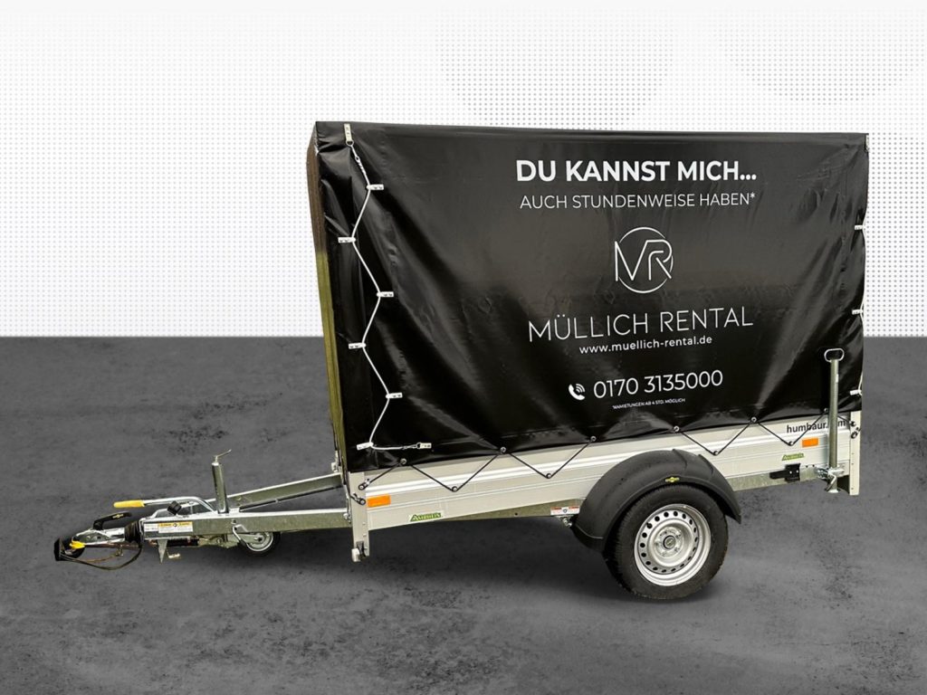Bild: Müllich Rental Autovermietung - Anhänger mit Hochplane
